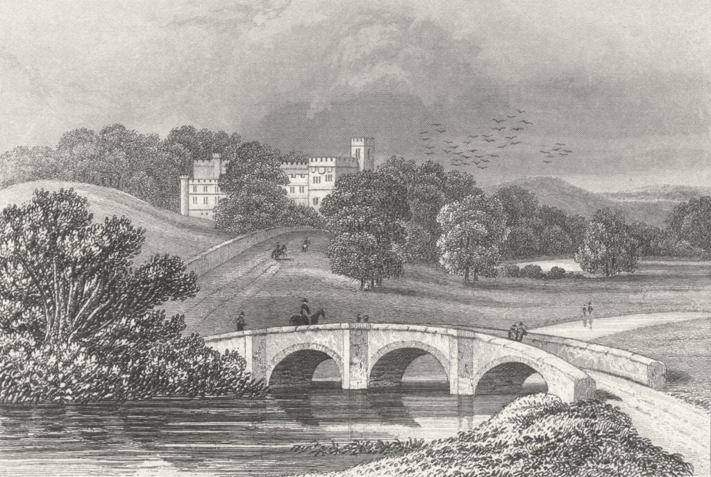 DERBYS. Haddon Hall, Derbyshire. DUGDALE c1840 old antique print picture